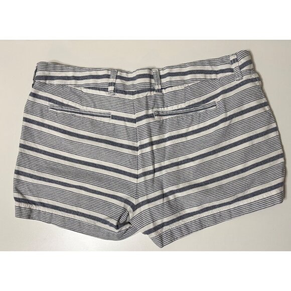 Khaki Gap Girlfriend Short Size 14 Blue white striped Coastal Grandma - Picture 4 of 5